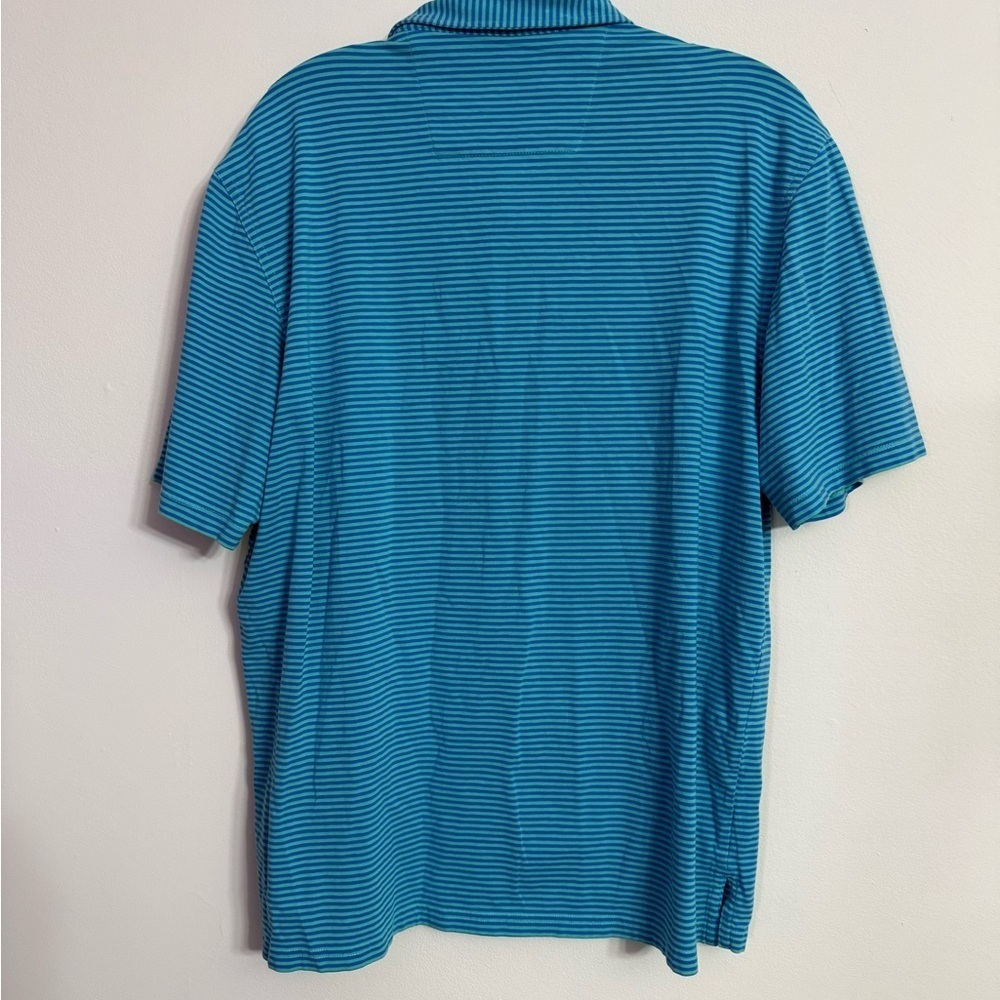 Southern Tide SkipJack Golf Polo Blue Green Stripe Short Sleeve Mens Shirt L - Picture 4 of 4